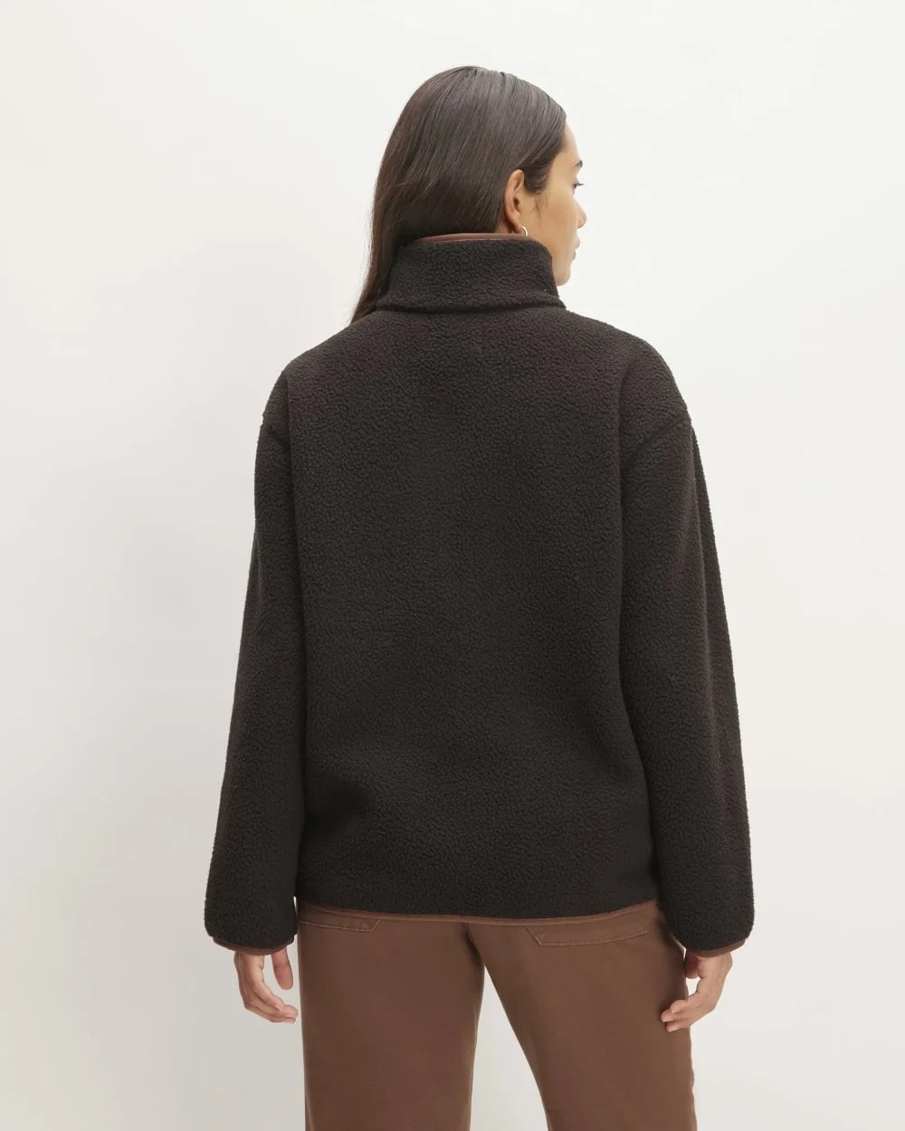 The ReNew Fleece Oversized Half-Zip | Black (5)