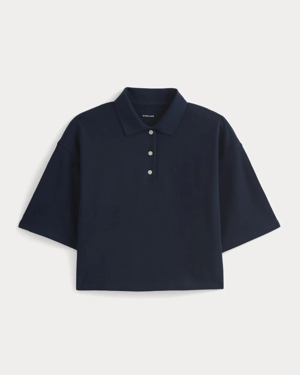 Pique Boxy Polo | Navy (2)