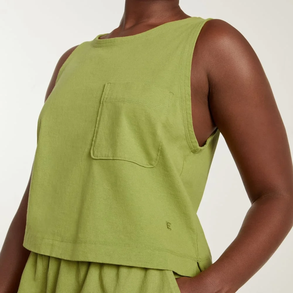 The Premium Weight Cropped Pocket Tank | Pepper (3)