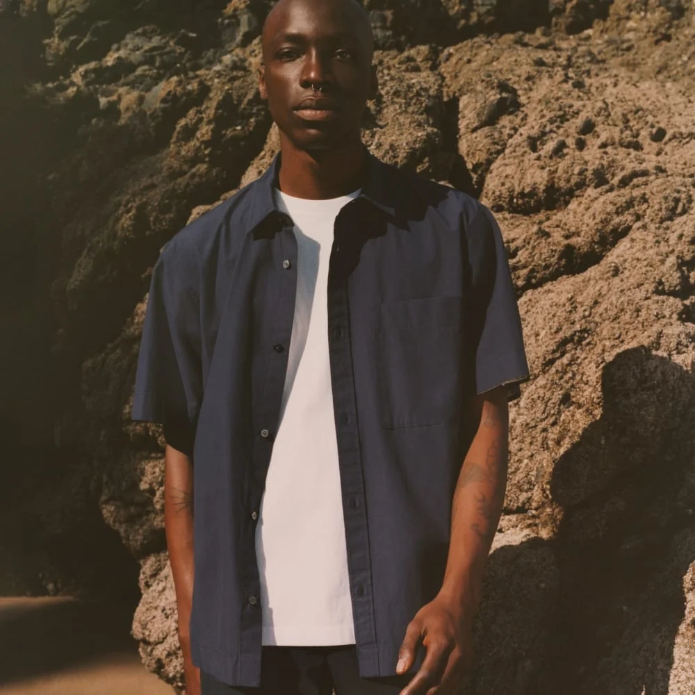 The Poplin Short-Sleeve Shirt | Deep Navy (3)