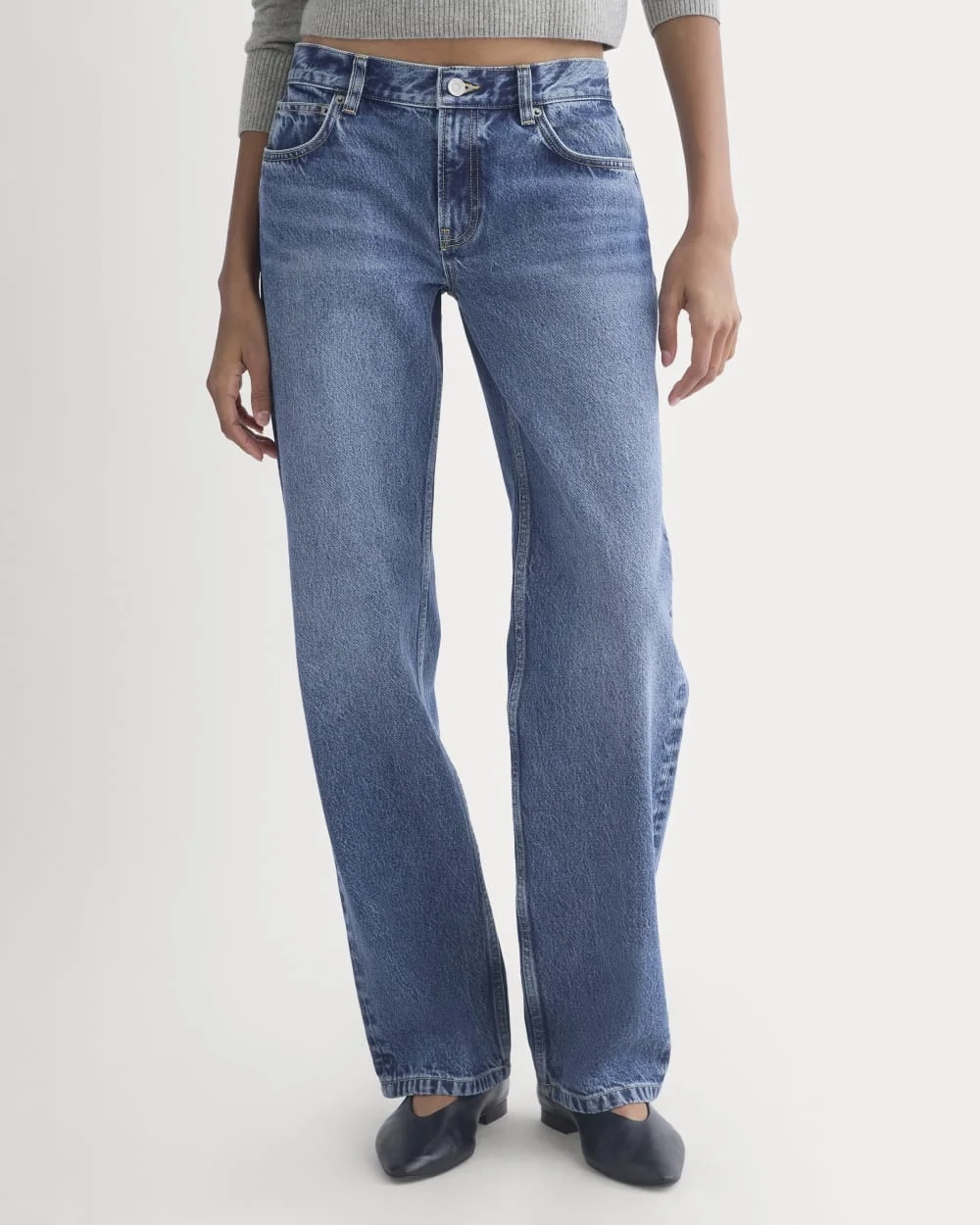 Everlane x Elena Bonvicini La Brea Low-Rise Baggy Jean | Blue Bird Indigo (4)