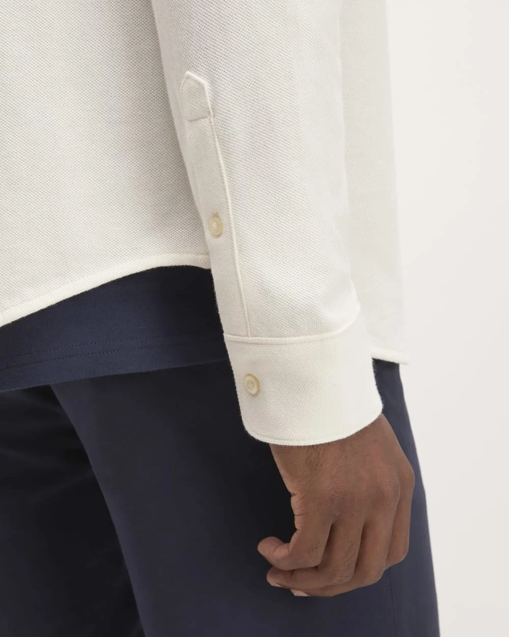 The Long-Sleeve Pique Shirt | Bone (2)