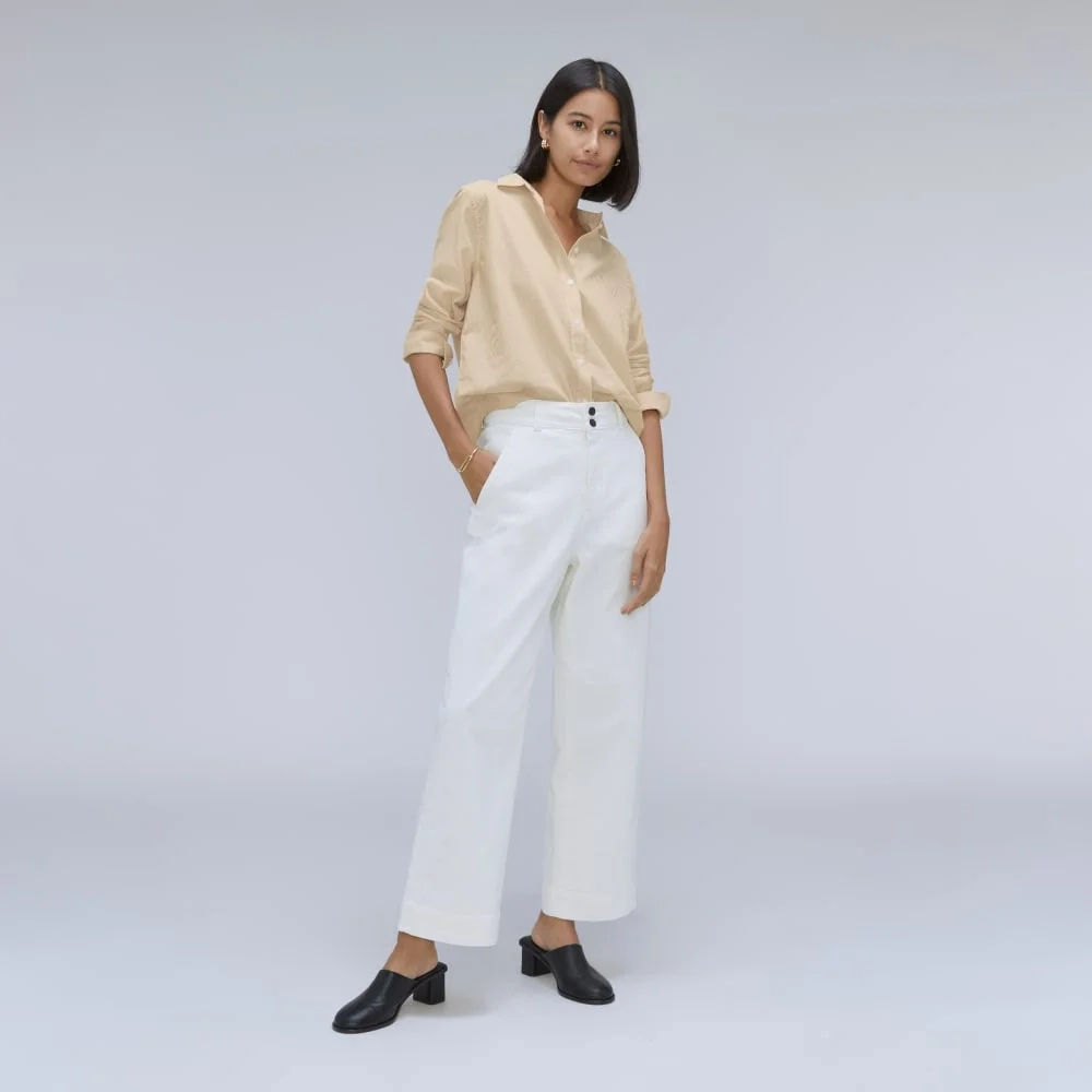 The Must-Have Shirt in Silky Cotton | Golden Palm / White (2)