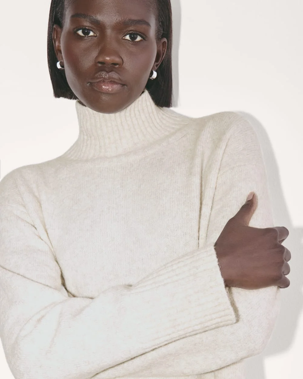 The Sweater Dress in Plush Cotton | Heathered Oat (2)