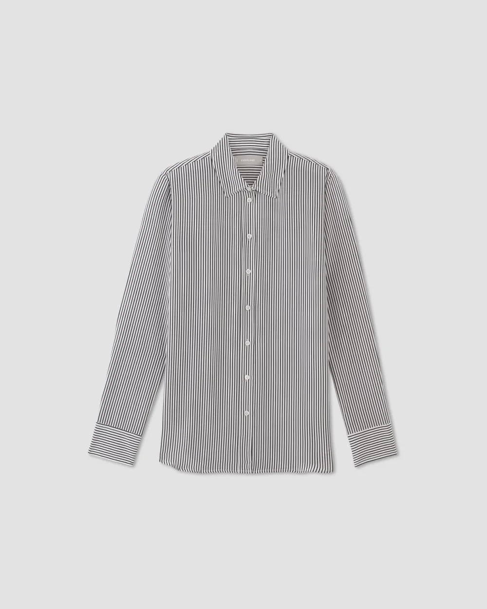 The Must-Have Shirt in Washable Silk | Black / White (3)