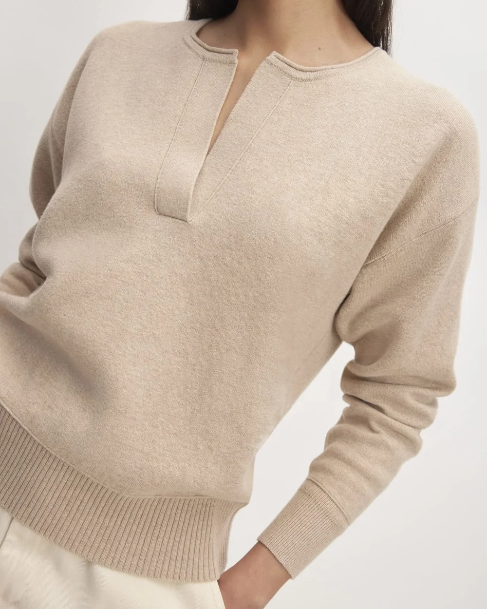 The Cotton-Merino Vintage Henley | Warm Oat Heather (2)