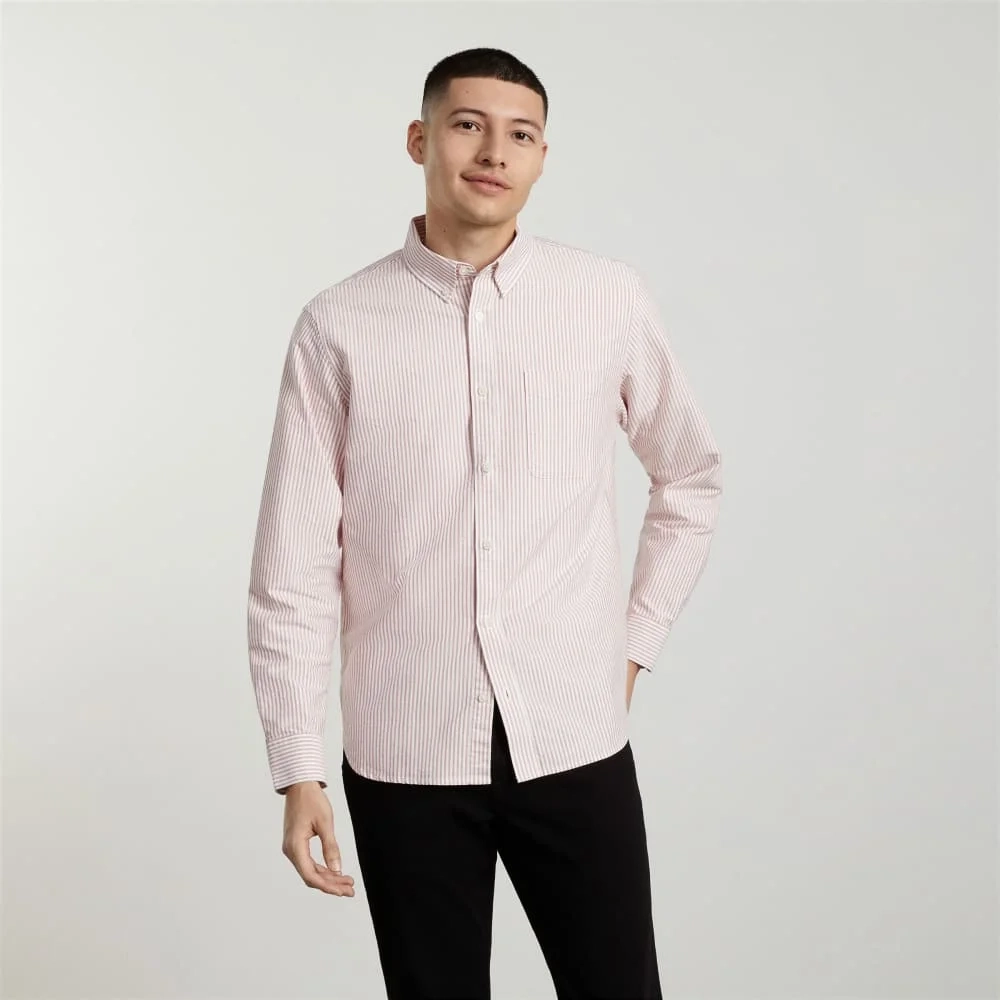 The Standard Fit Japanese Oxford Shirt | Uniform | Red / White | Standard (2)