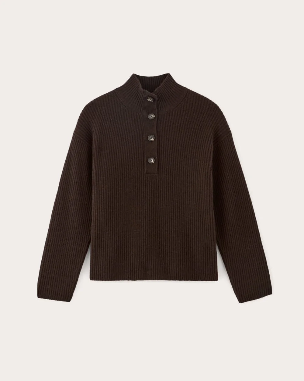 The Cocoon Henley in Wool Cashmere | Americano (3)