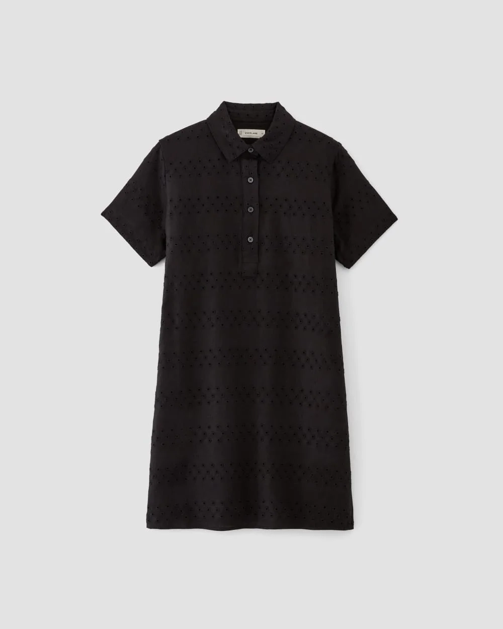 The Linen Eyelet Shirtdress | Black Eyelet (3)