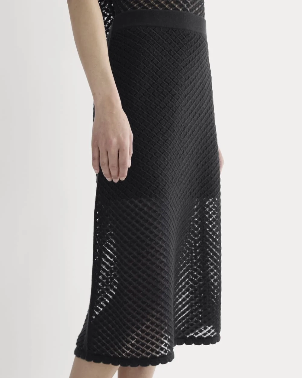 The Lace Knit Skirt | Black (2)