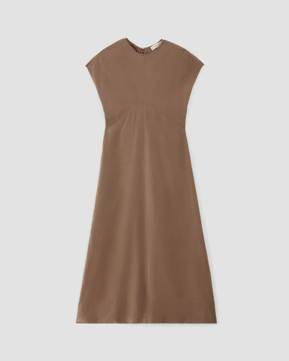 The TENCEL™ Short-Sleeve Midi Dress | Carob Brown (2)