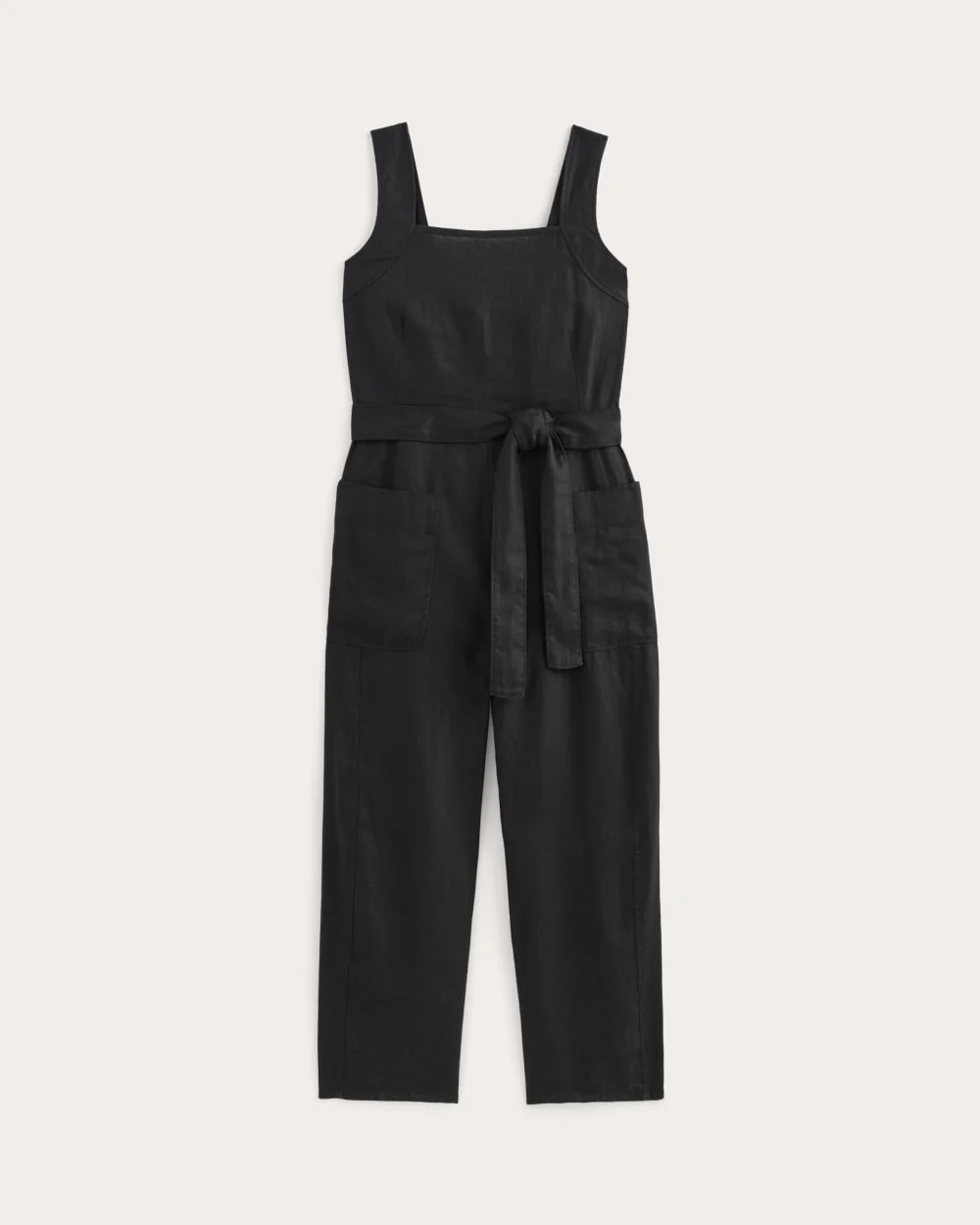 The Utility Coverall in Linen | Black (2)