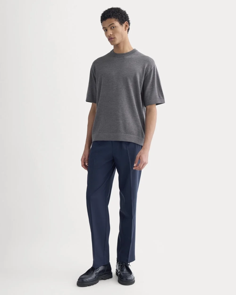 Ultrasoft Sweater Tee | Heather Mid Charcoal (2)