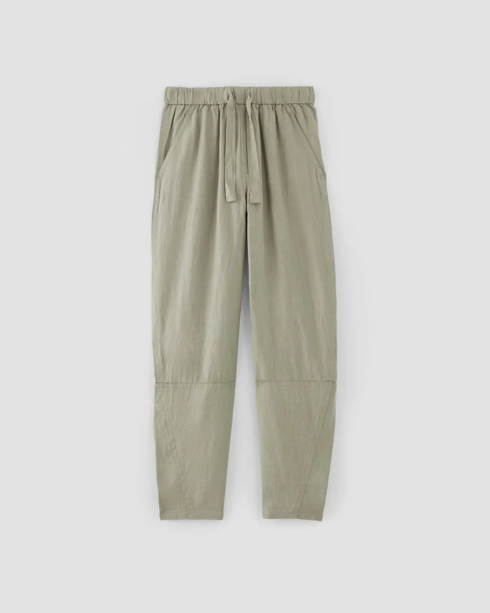 The Linen Pull-On Barrel Pant | Sage Green (2)