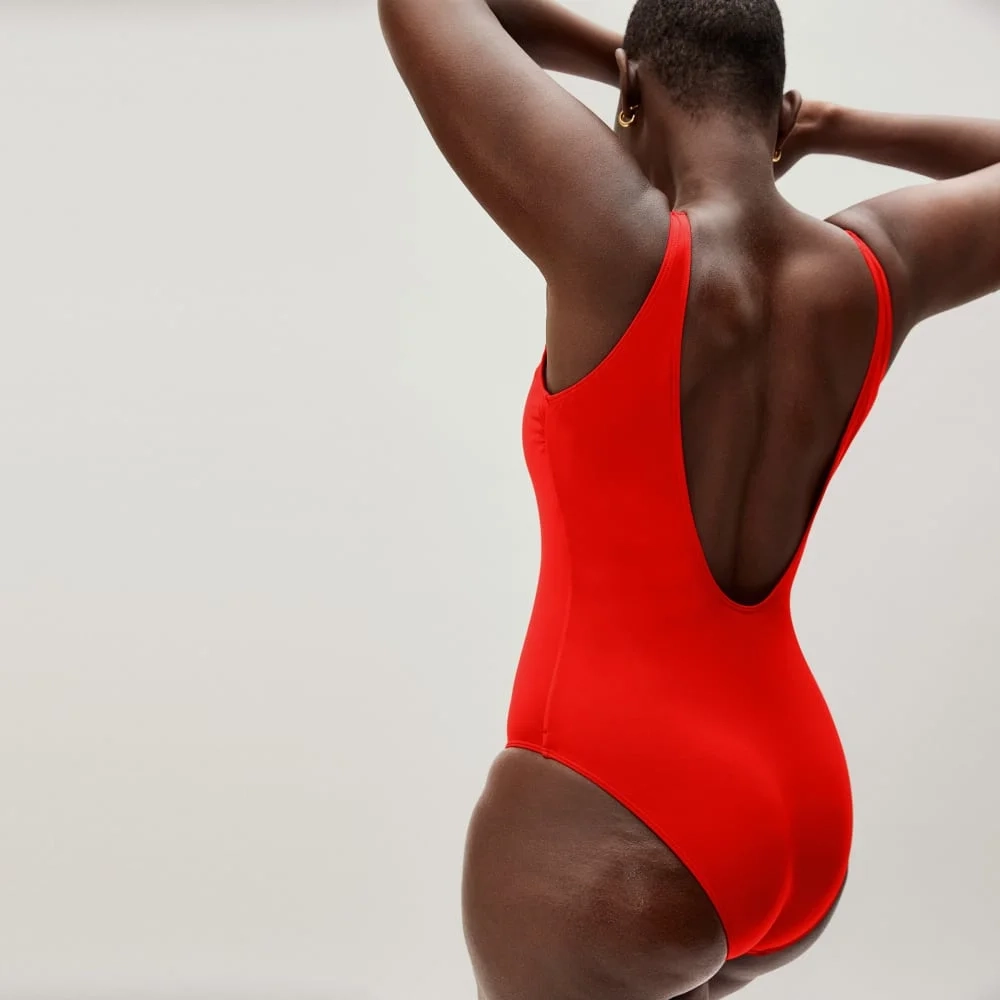 The Square-Neck One-Piece | Bright Red (3)