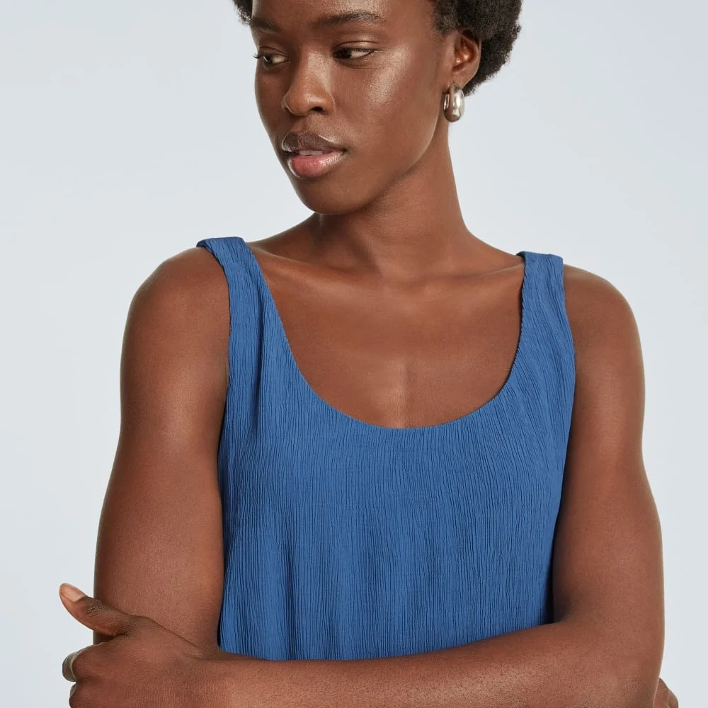 The Naia™ Ripple Tank Dress | Deep Blue (2)