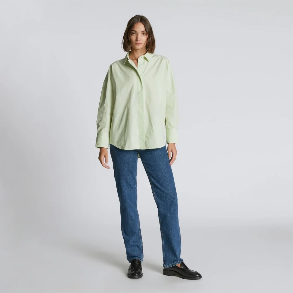 The Oversized Poplin Shirt | Seafoam Green (2)