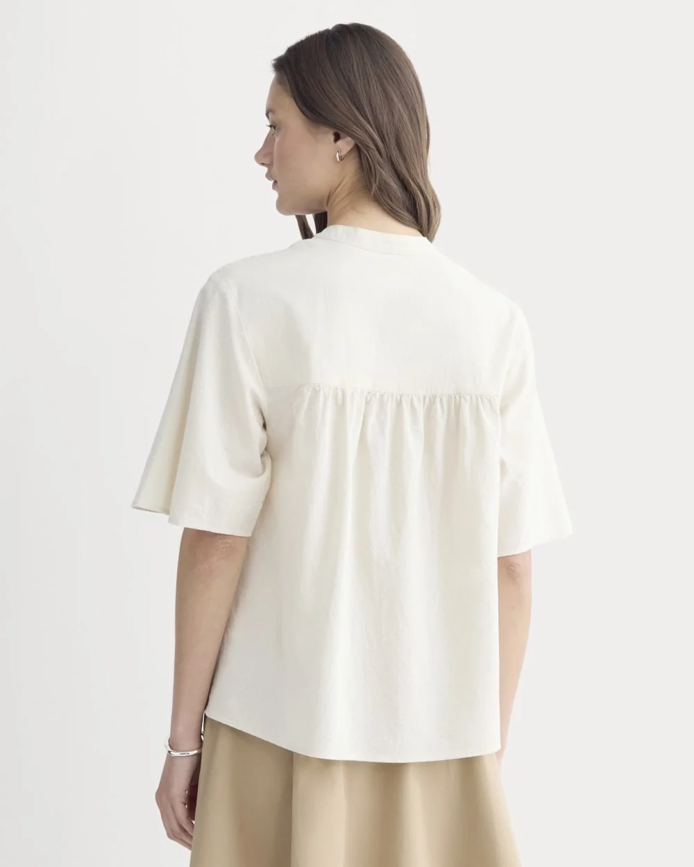The Gauze Tie-Front Shirt | Birch (2)