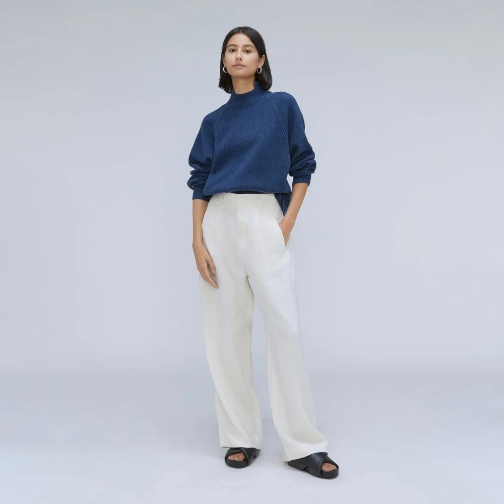 The Cashmere Ribbed Turtleneck | Bright Navy (2)