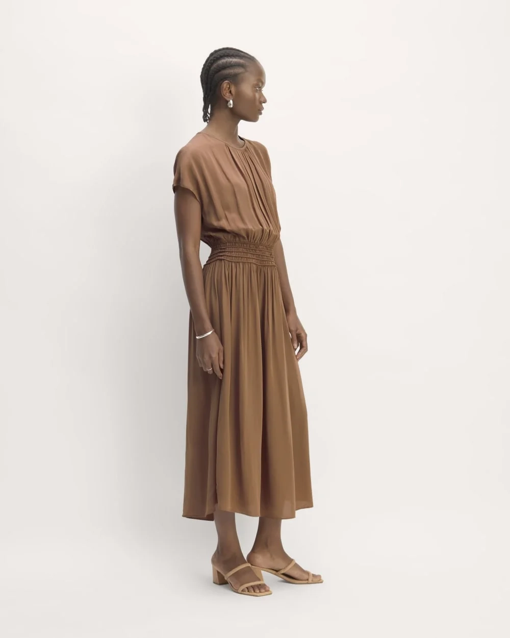 The Gathered Midi Dress | Carob Brown (2)