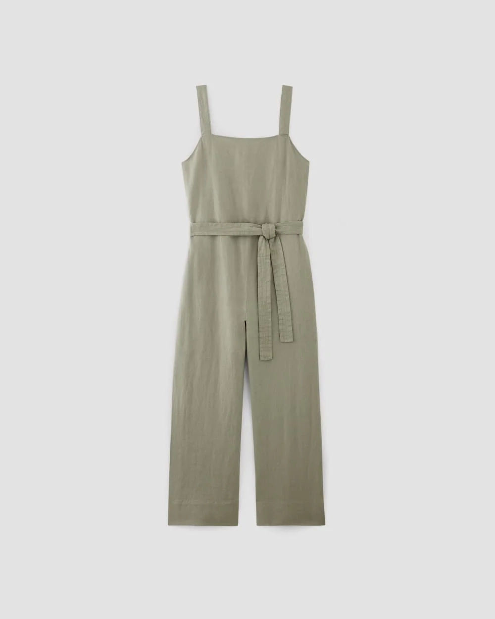 The Linen Side-Button Jumpsuit | Sage Green (3)