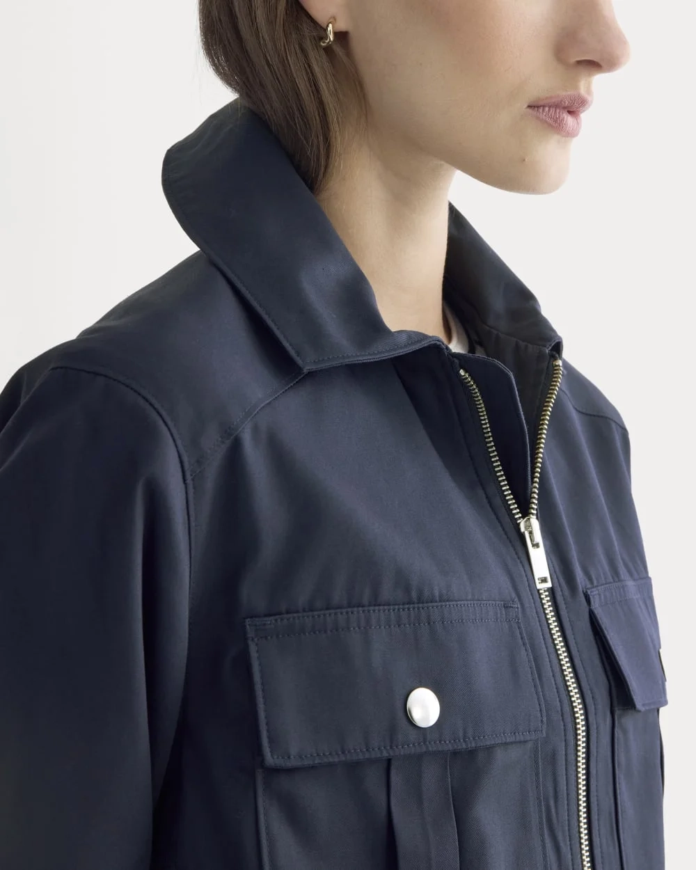 The Cropped Utility Jacket | Navy (2)