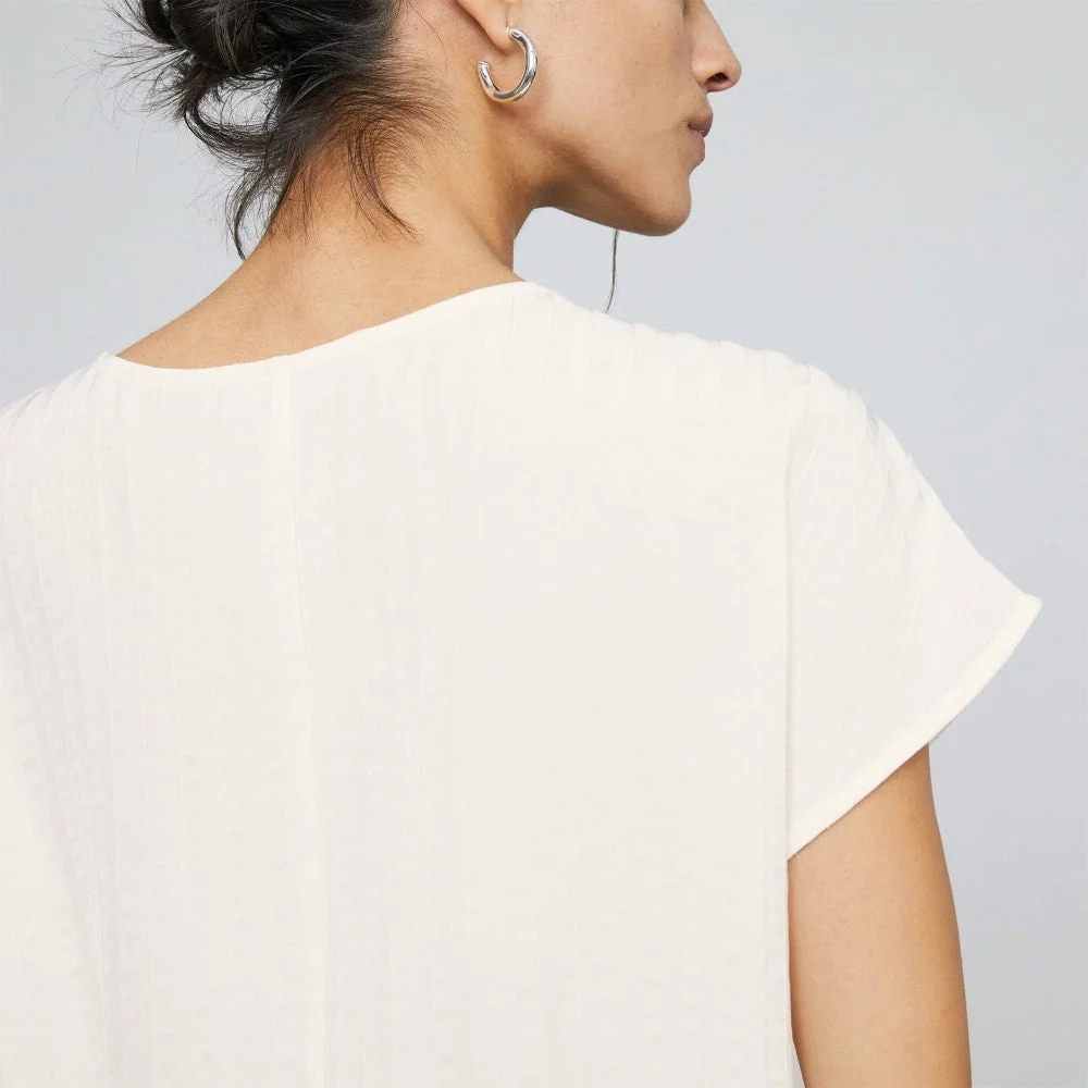 The City Stripe V-Neck Top | Bone (2)