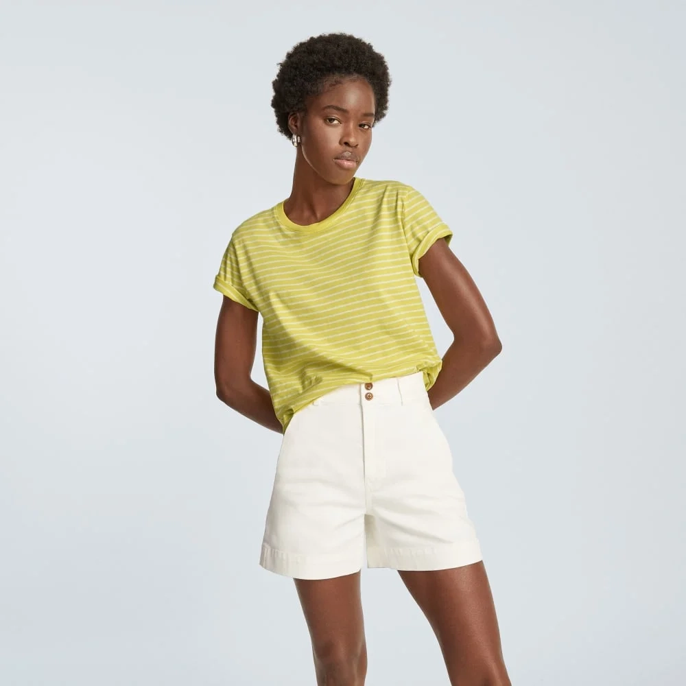 The Box-Cut Tee in Essential Cotton | Acacia / Tan | No Pocket (4)