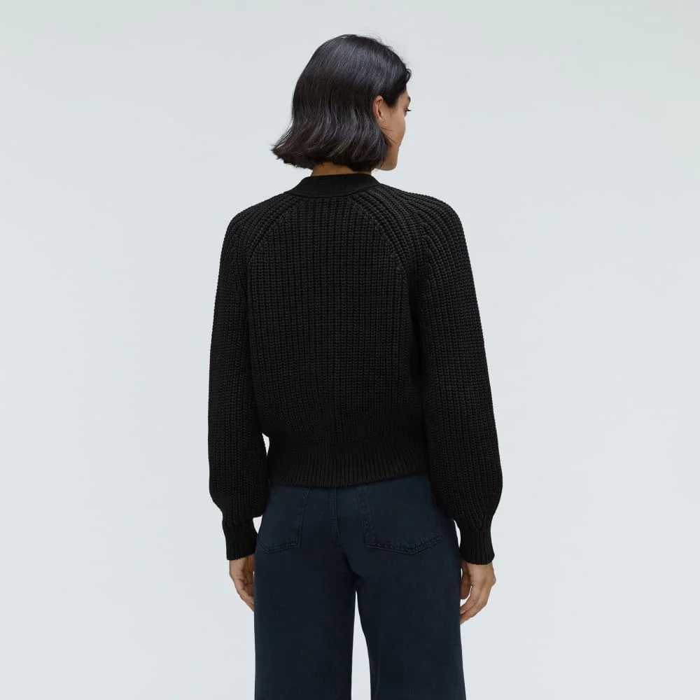 The Texture Cotton Cardigan | Black (2)
