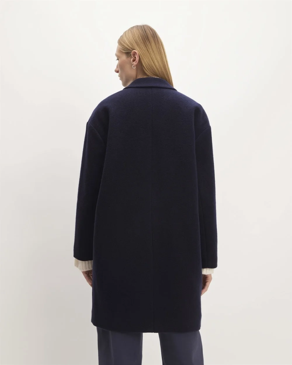 The Italian ReWool® Cocoon Coat | Navy (3)