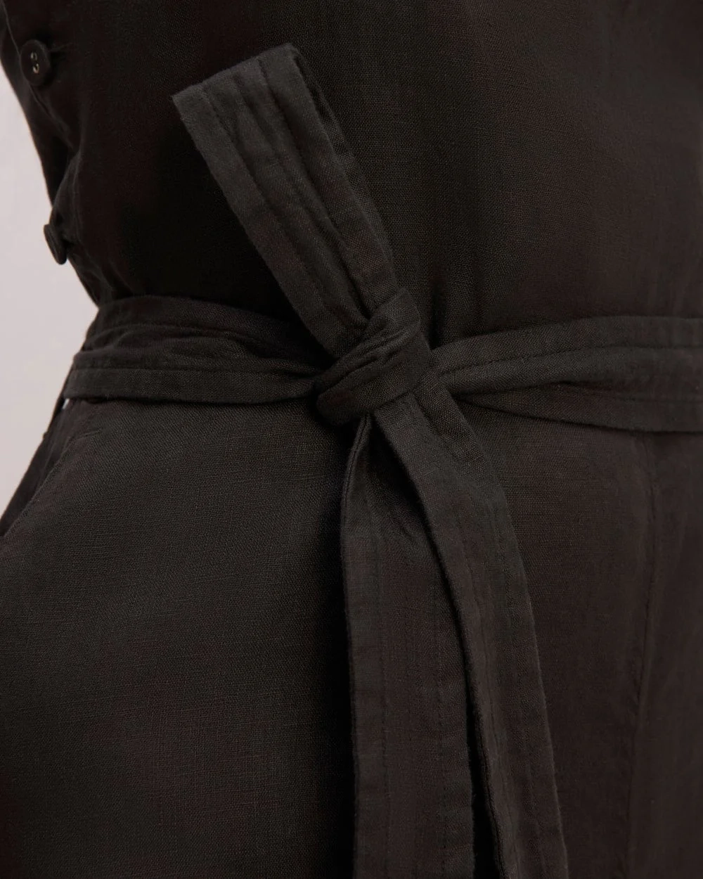 The Linen Side-Button Jumpsuit | Black (3)