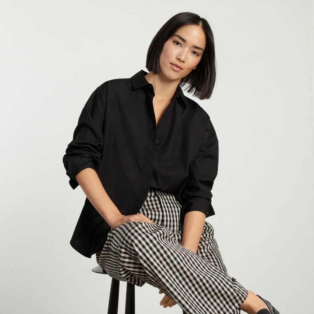 The Oversized Poplin Shirt | Black (3)