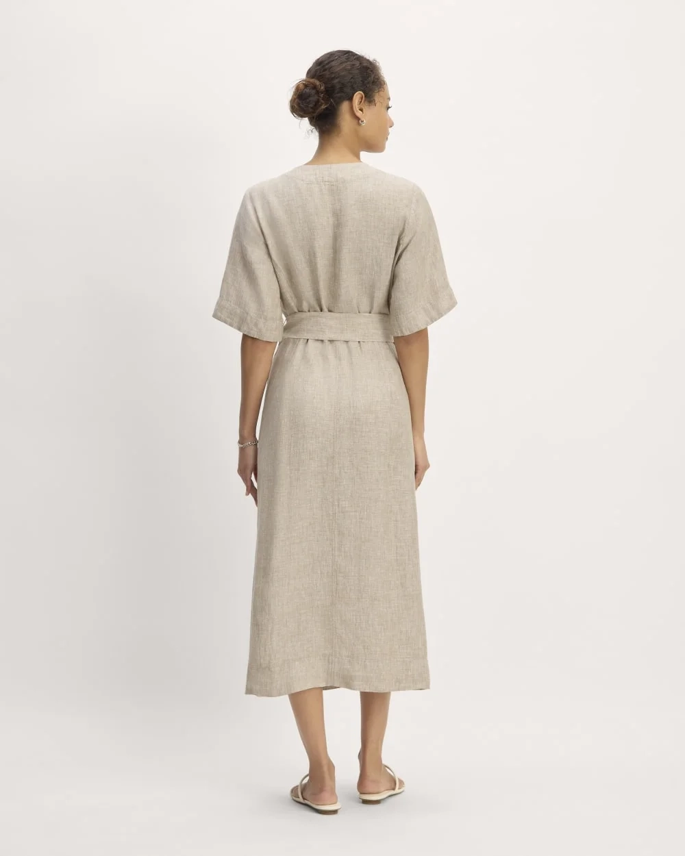The Wrap Dress in Linen | Cornstalk Chambray (2)