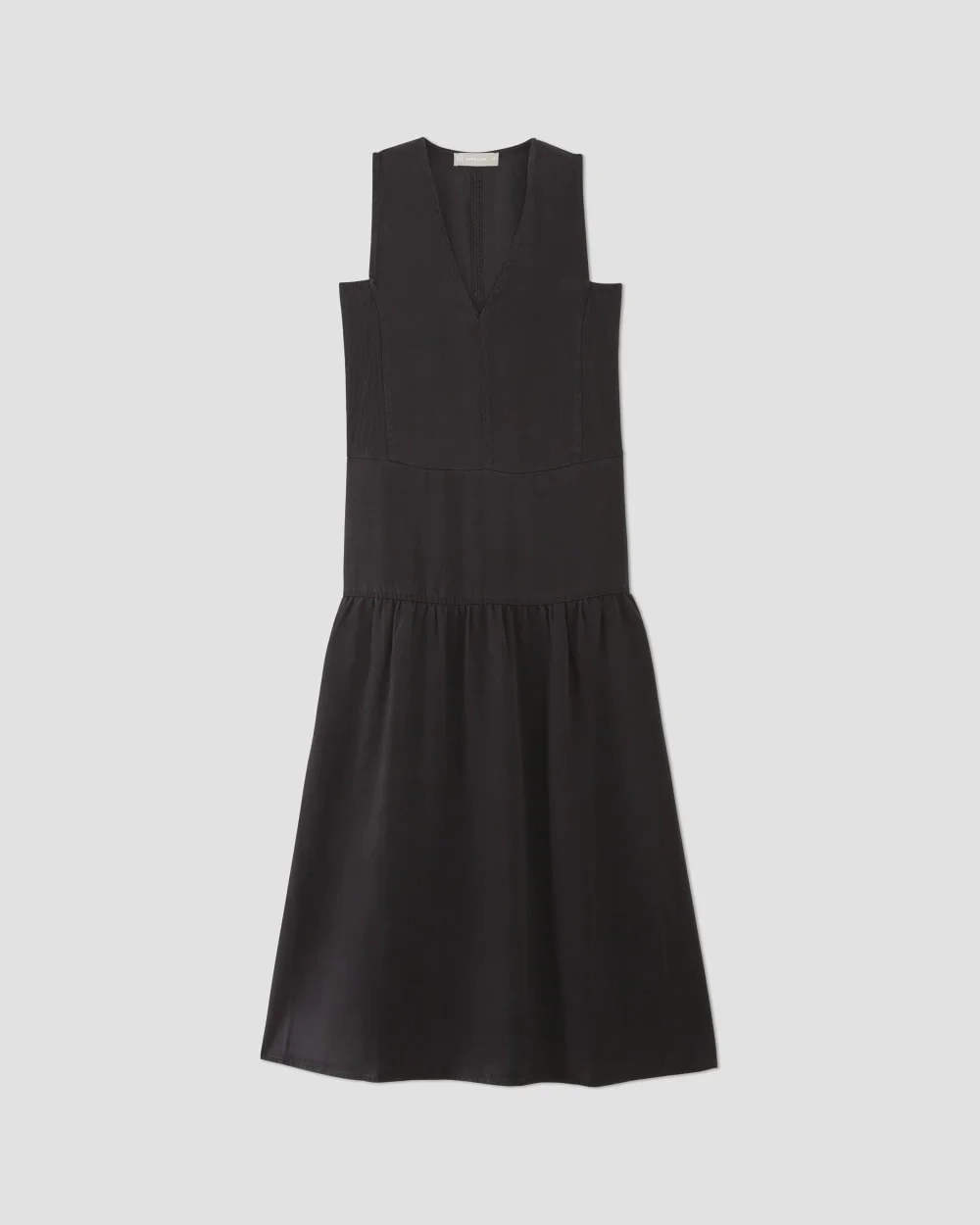 The TENCEL™ V-Neck Dress | Black (2)