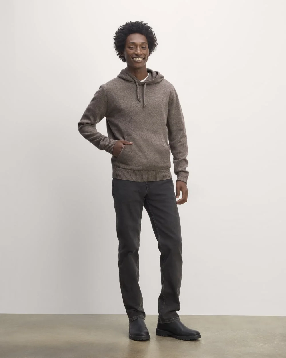 The Felted Merino Hoodie | Taupe Melange (2)