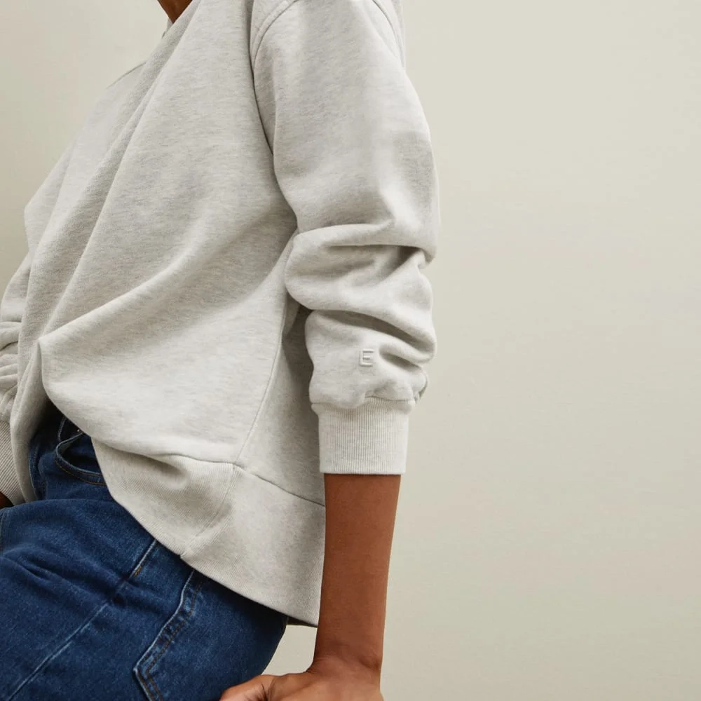 The Track Oversized Crew | Light Heather Grey (2)