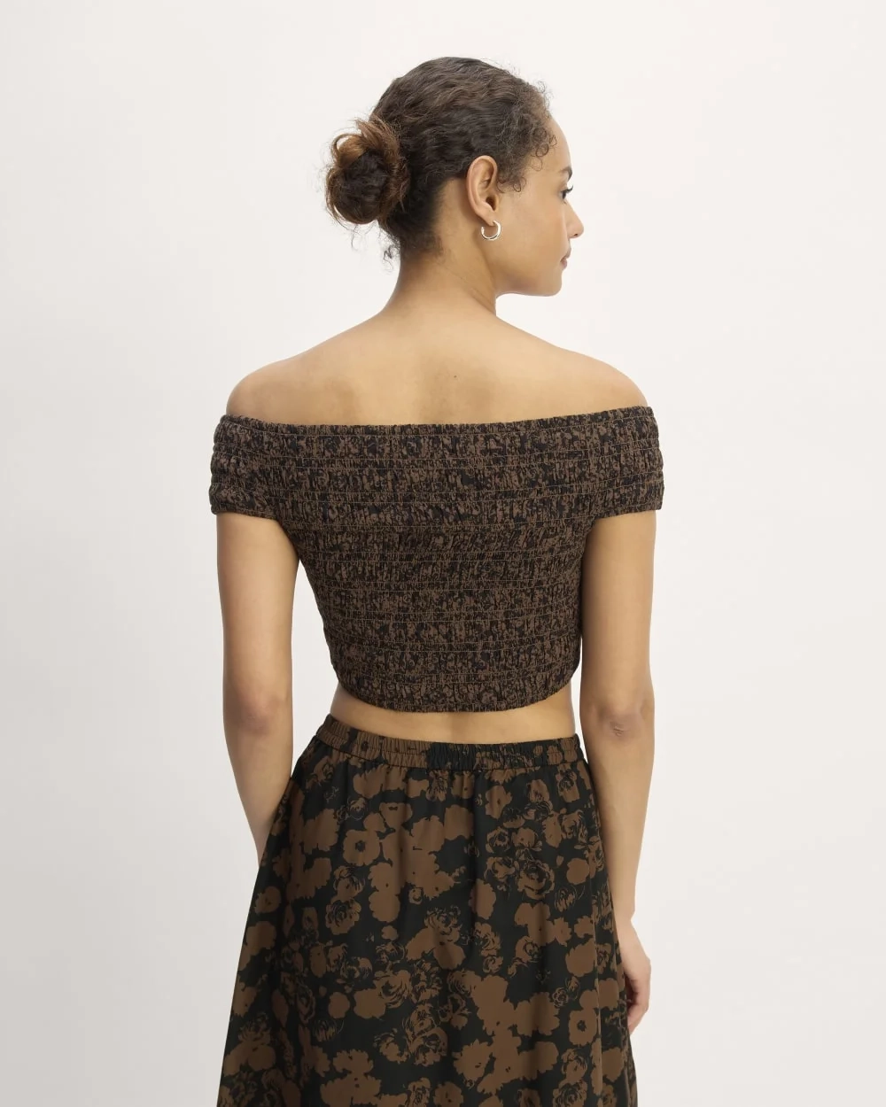 The Gauze Smock Top | Black / Cocoa Small Floral (3)