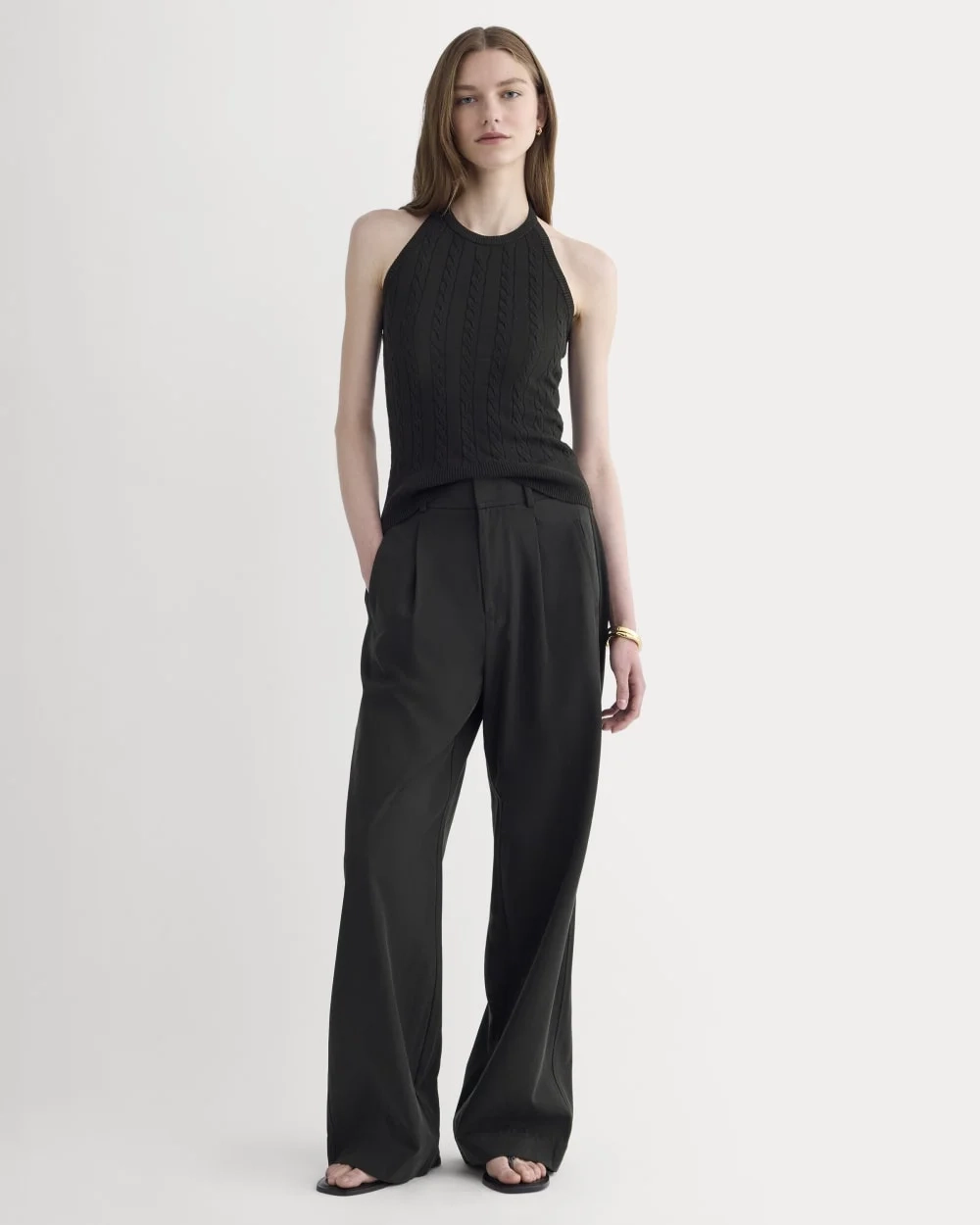 The Cable Halter in Cotton Cashmere | Black (2)