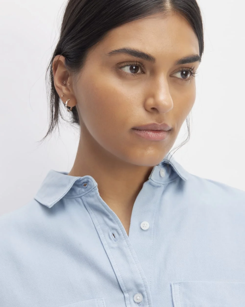 The Boxy Overshirt in Buttersoft | Chambray Blue (3)