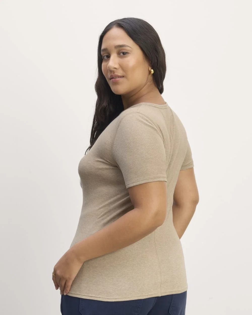 The Luxe Rib Crew | Heathered Tan (3)