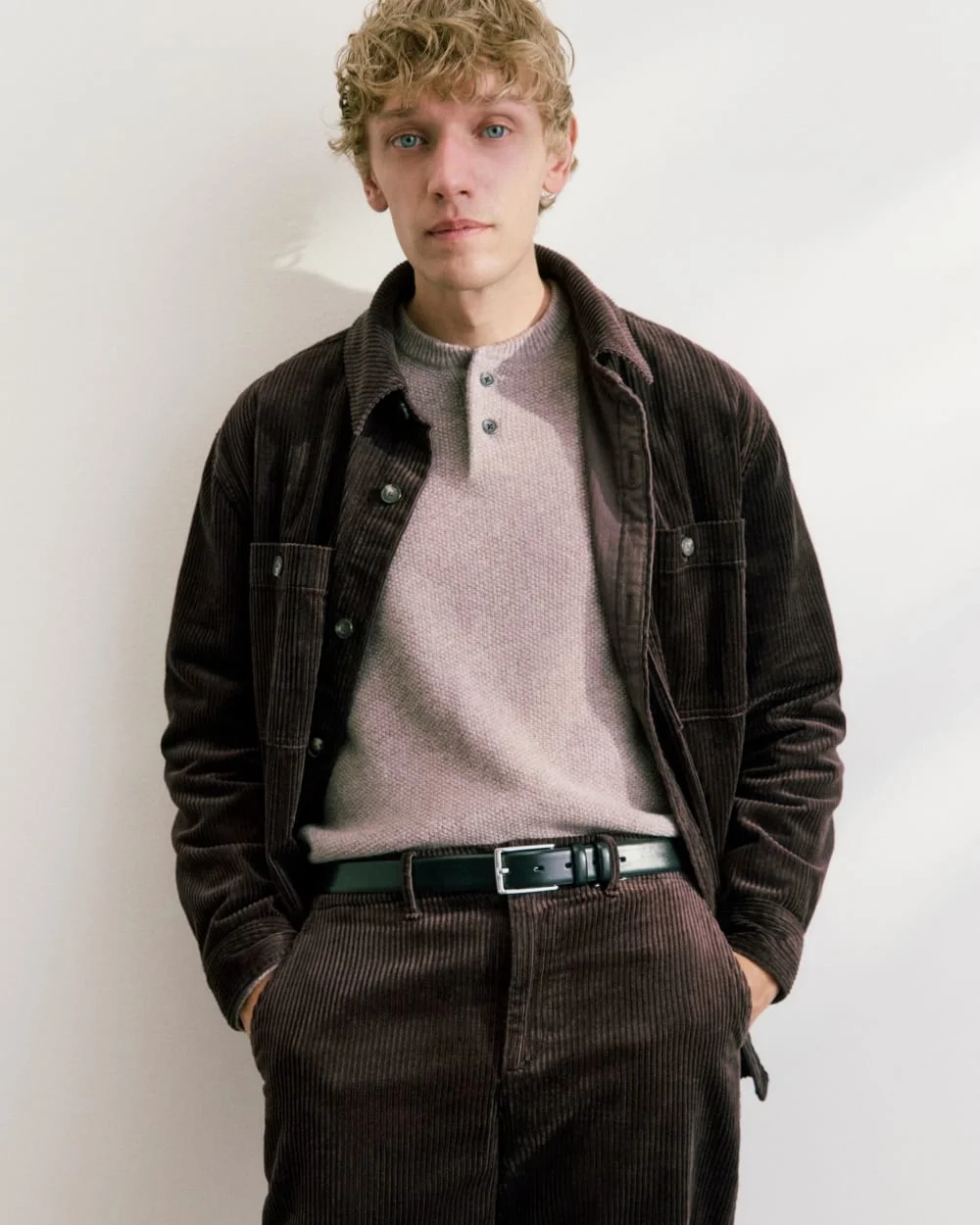 Henley in Wool Cashmere | Light Heathered Taupe (2)