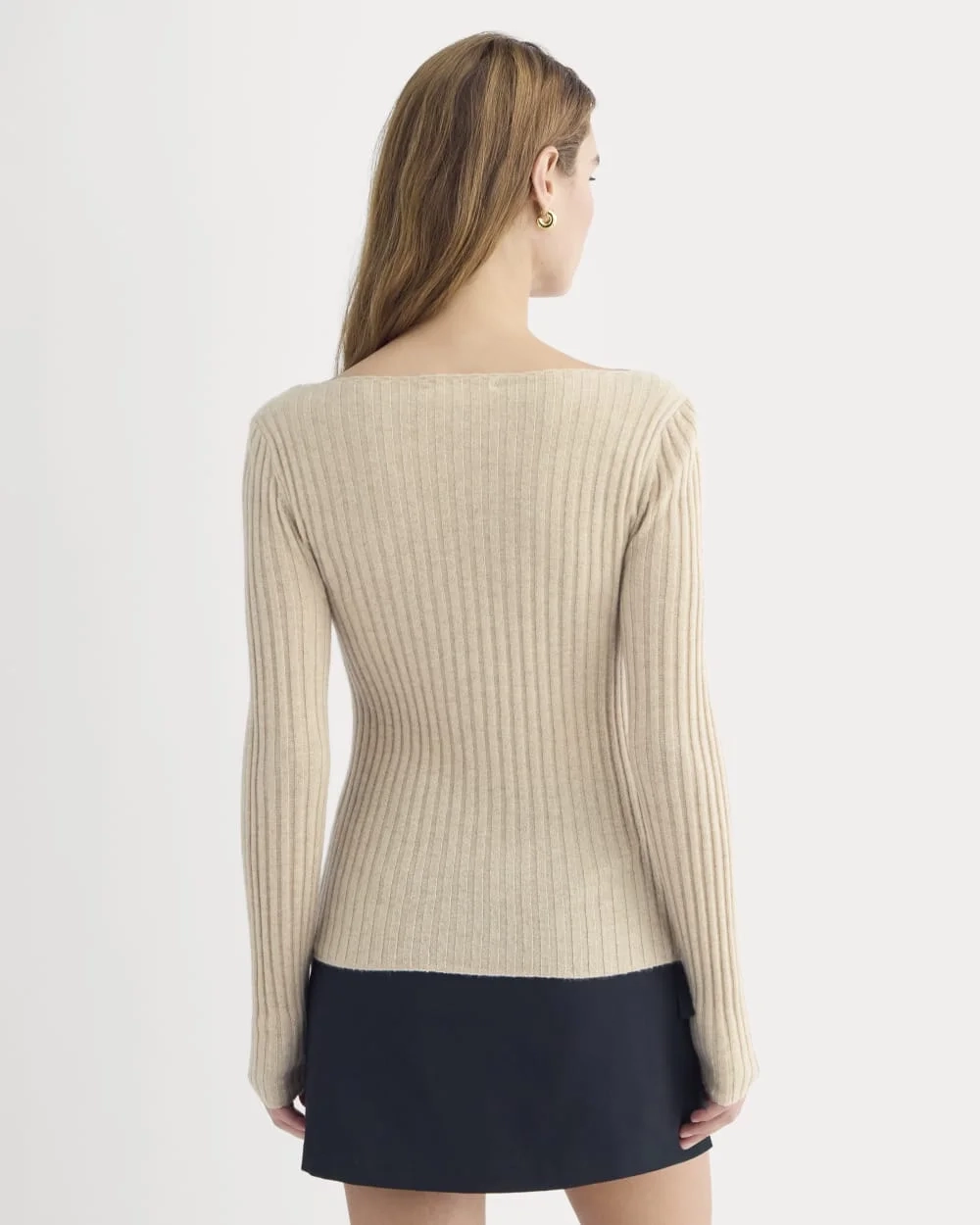 Cashmere Ribbed Boat-Neck Sweater | Heather Light Camel (2)