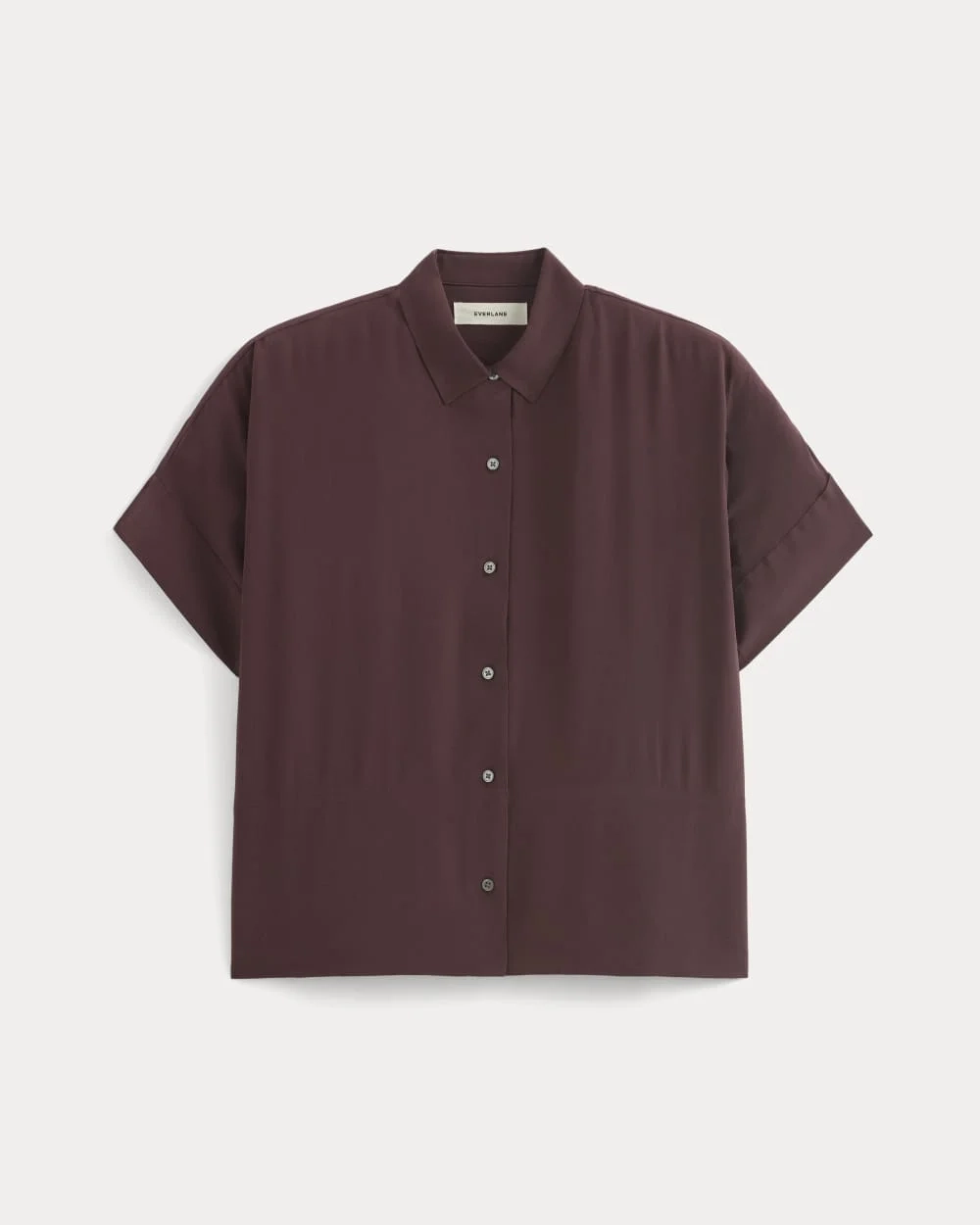 The Boxy Shirt in Washable Silk | Deep Plum (2)