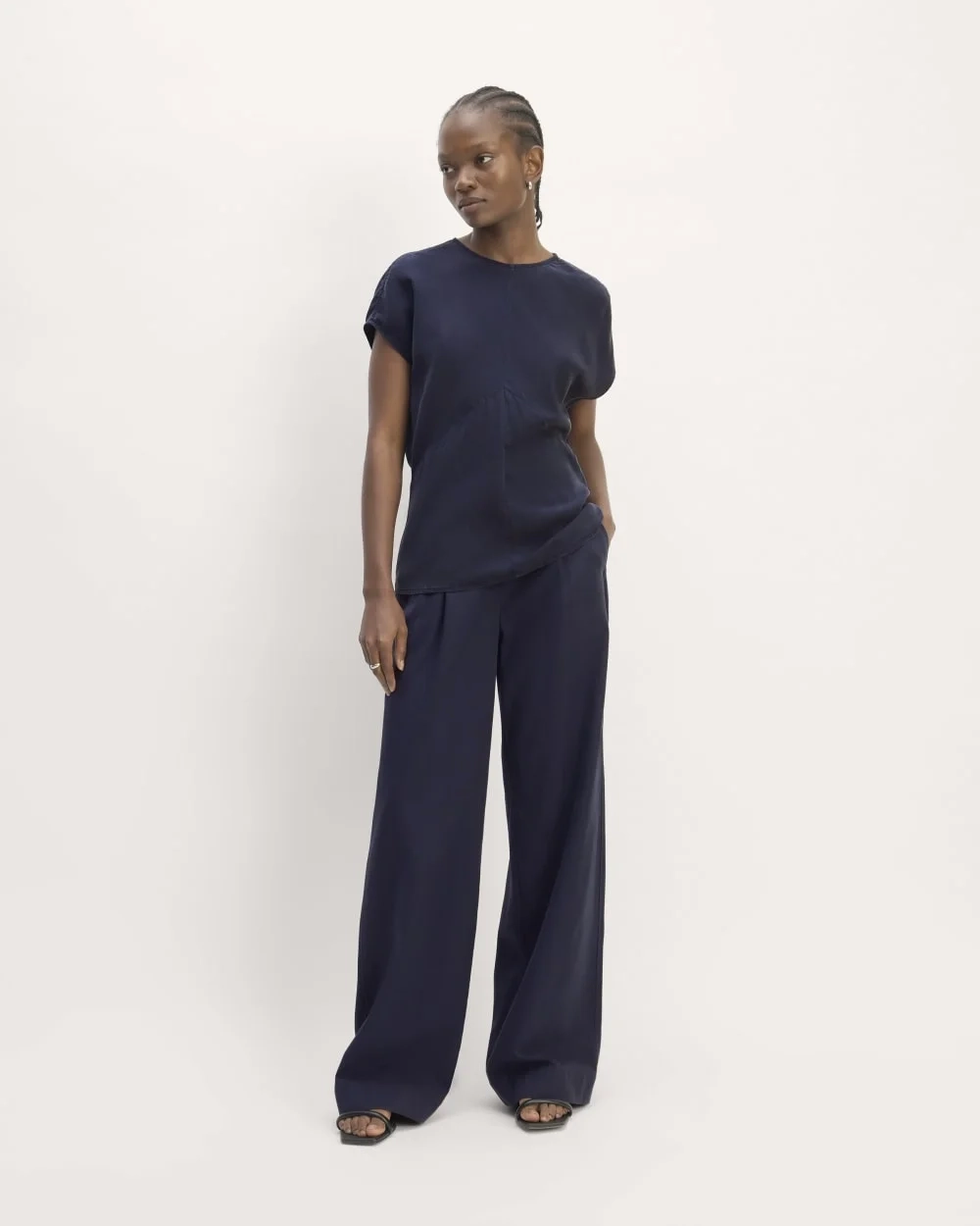 The Drape Top in Butterlite | Navy (2)