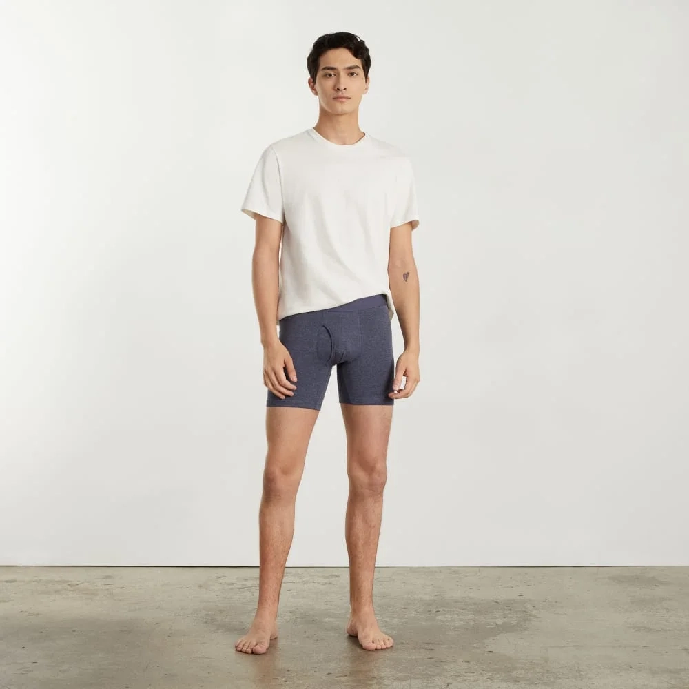 The Supima® Longer Boxer Brief | Uniform | Heather Blue (2)