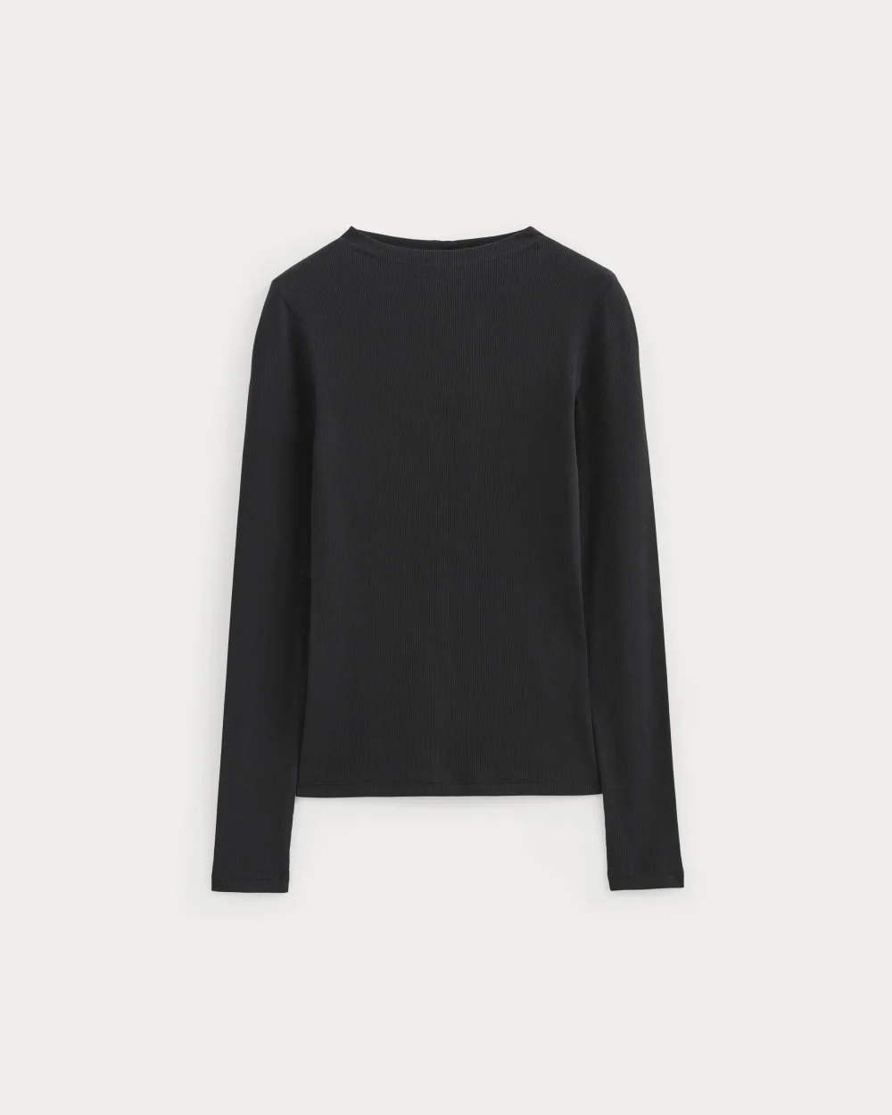 The Luxe Rib Funnel-Neck Tee | Black (2)