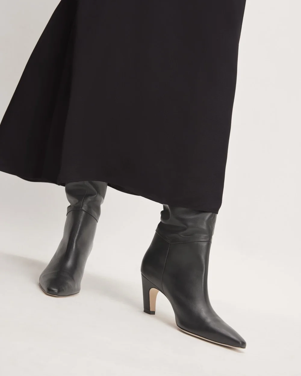 The Hammered Satin Slip Skirt | Black (3)