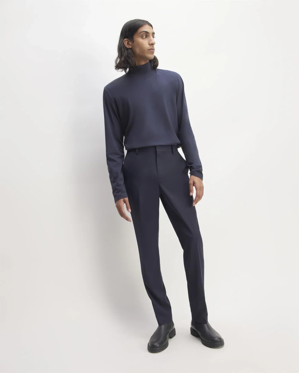 The Organic Cotton Long-Sleeve Turtleneck | Deep Navy (4)