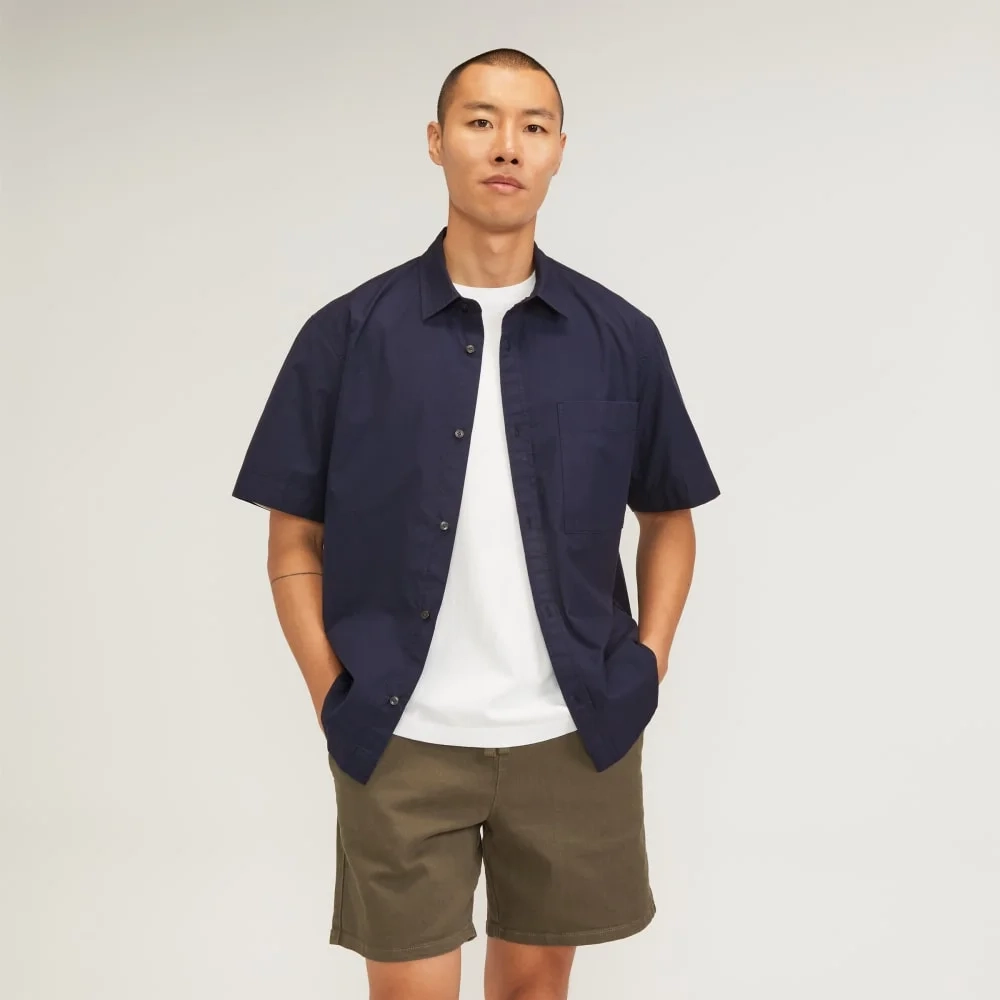 The Poplin Short-Sleeve Shirt | Deep Navy