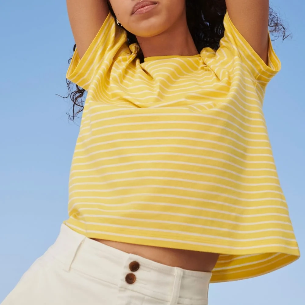 The Box-Cut Tee in Essential Cotton | Acacia / Tan | No Pocket (5)